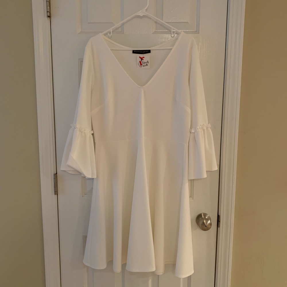 Cream Fitted Aline Dress